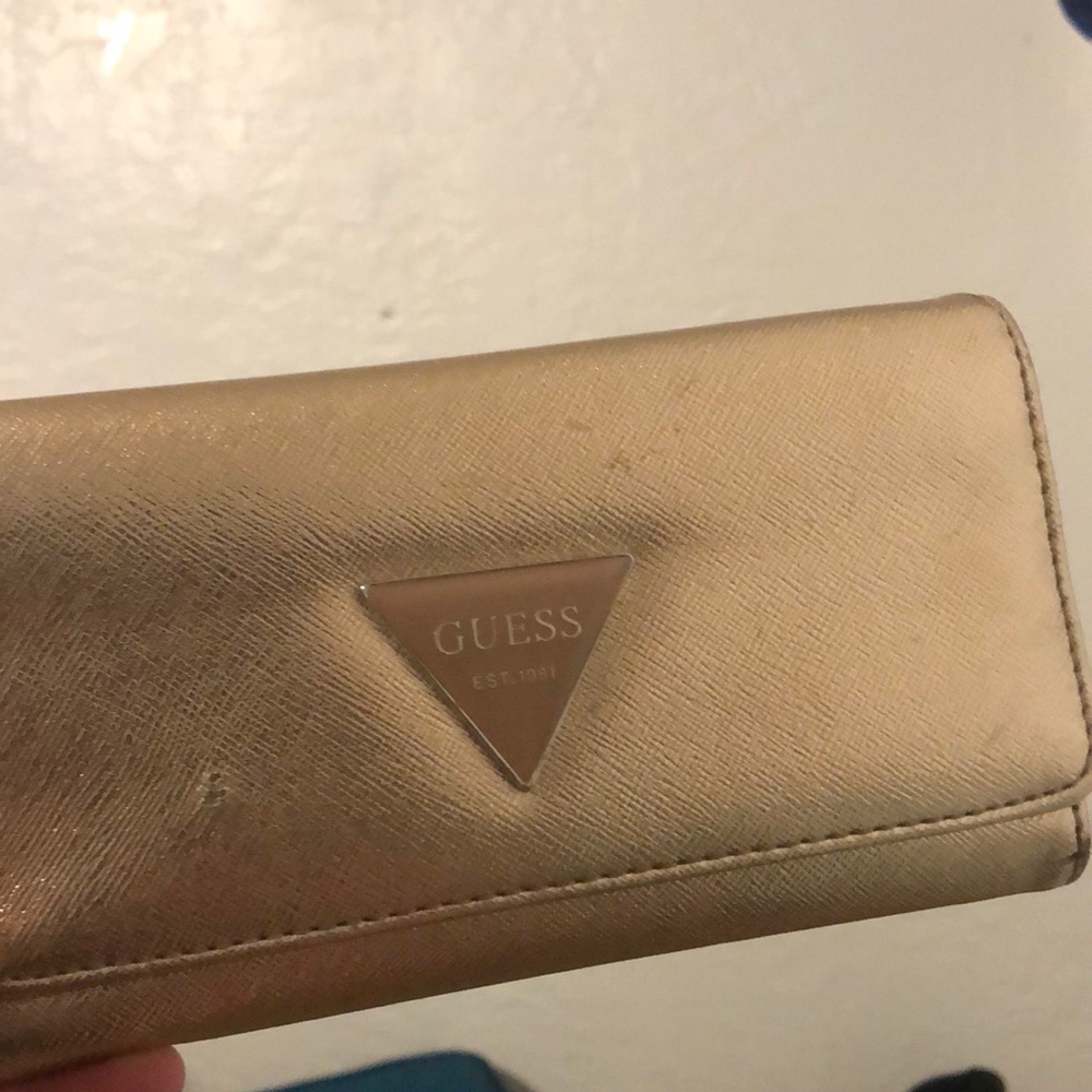 Guess rose gold metallic wallet